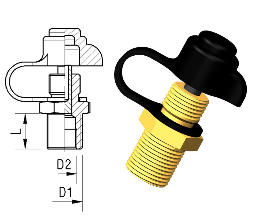 Prøveuttak Utv. M18x1,50 - Innv. M12x1,50 L=18mm