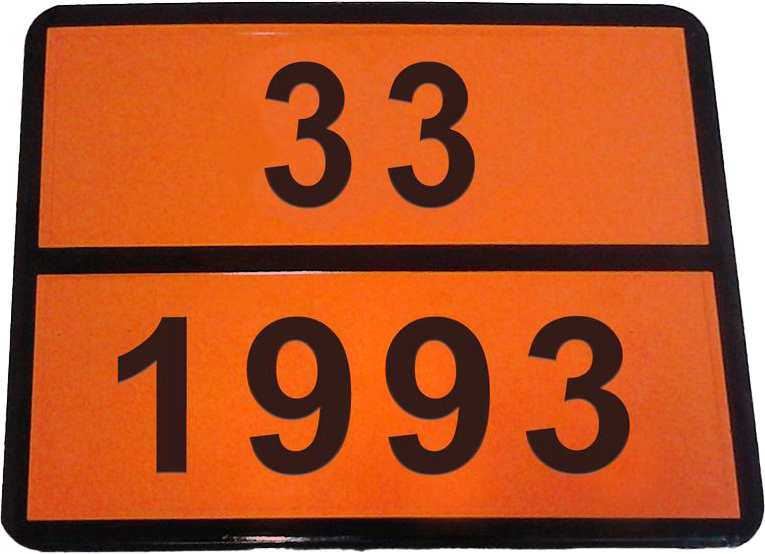 Fareskilt ADR brannfarlig væske 33-1993
