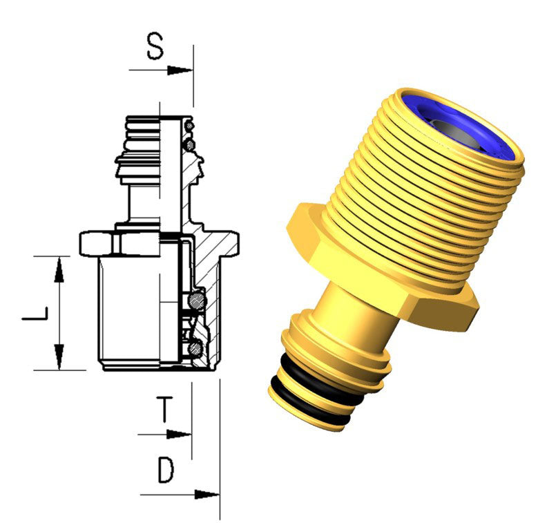 Svivel skottgjf. Regular M10x1,25 /M22x1,5