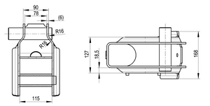 Fjærbrakett H355 Høyre