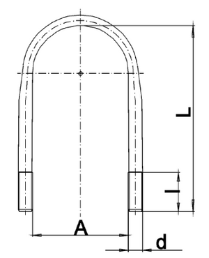 U-Bøyle Komplett M22x1,5 / L:321,5mm